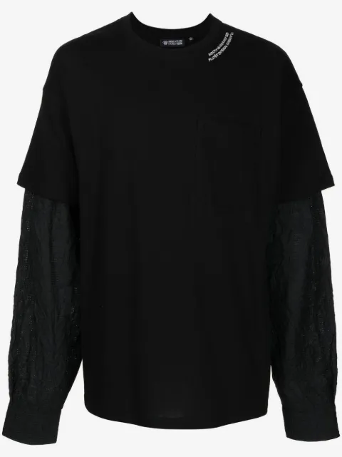 Mostly Heard Rarely Seen Crinkle layered long-sleeve T-shirt 