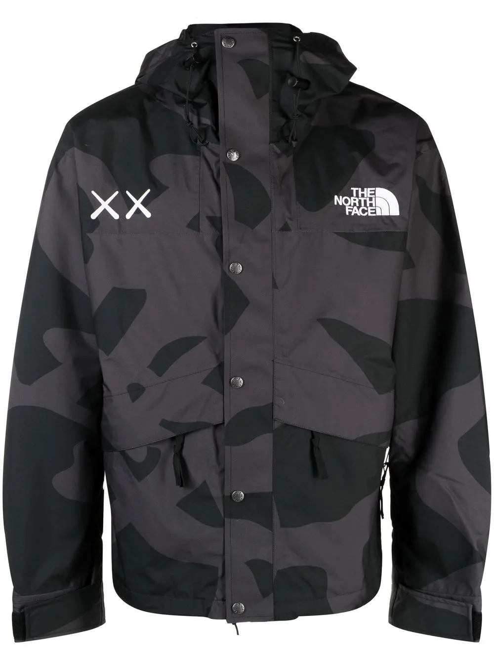 

The North Face x Kaws hooded zipped-up jacket - Black