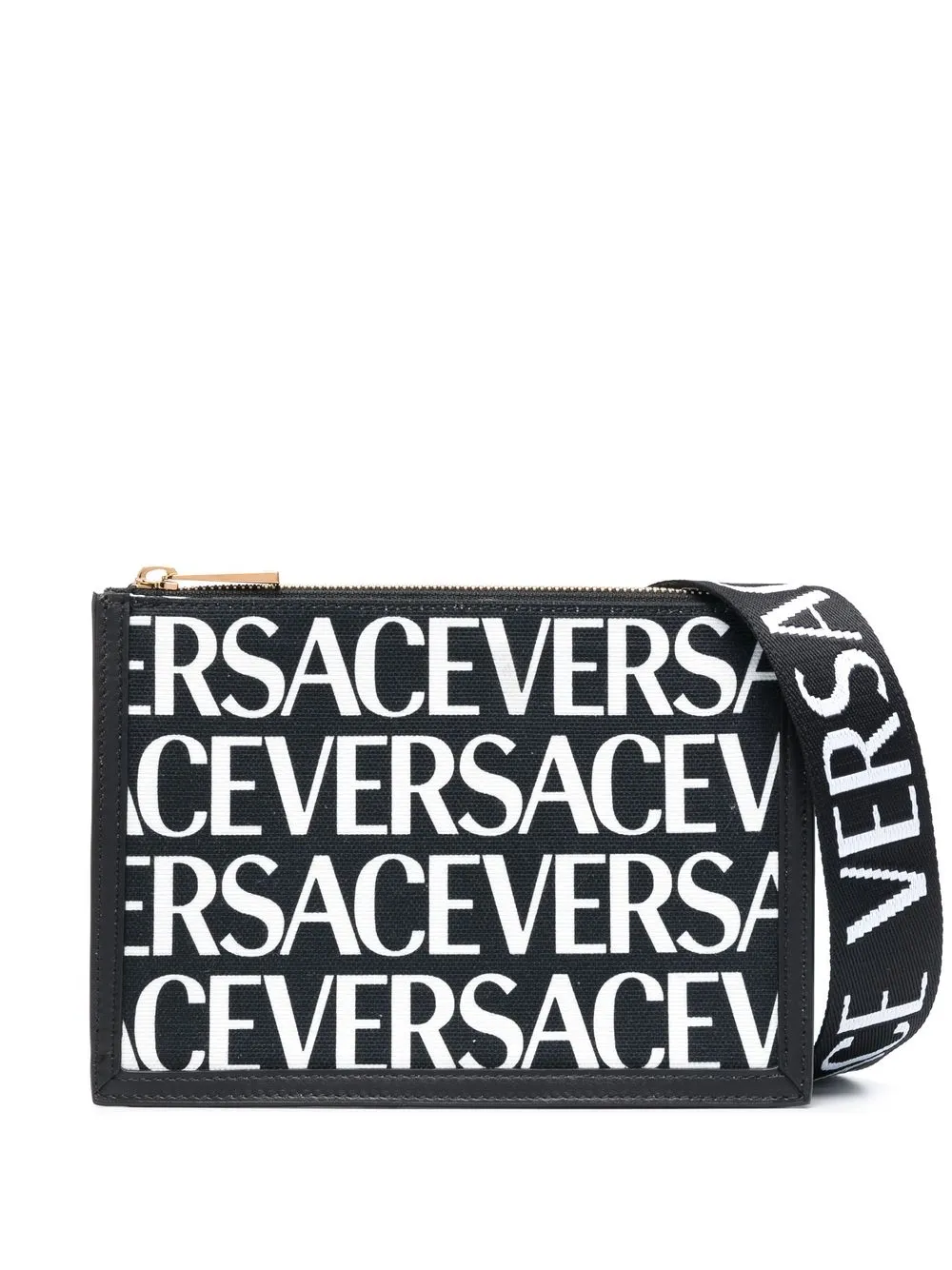 

Versace bolsa de hombro con logo estampado - Negro