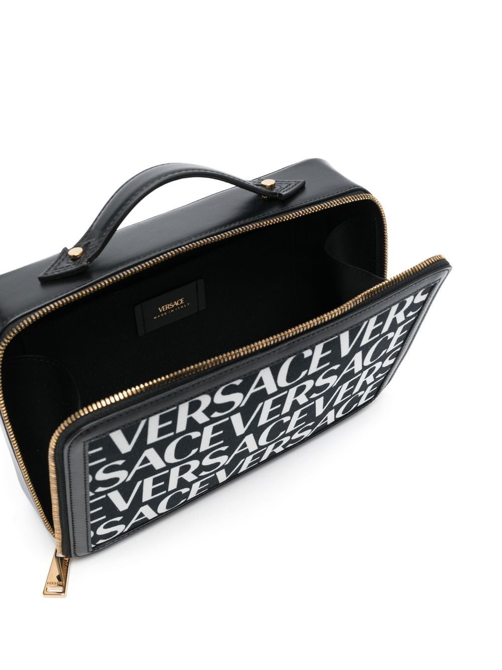 Versace Canvas Logo Print Messenger Bag