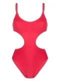The Attico terry-cloth cut-out swimsuit - Red