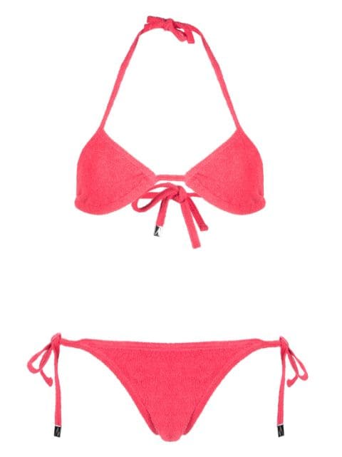 The Attico terry-cloth triangle bikini set