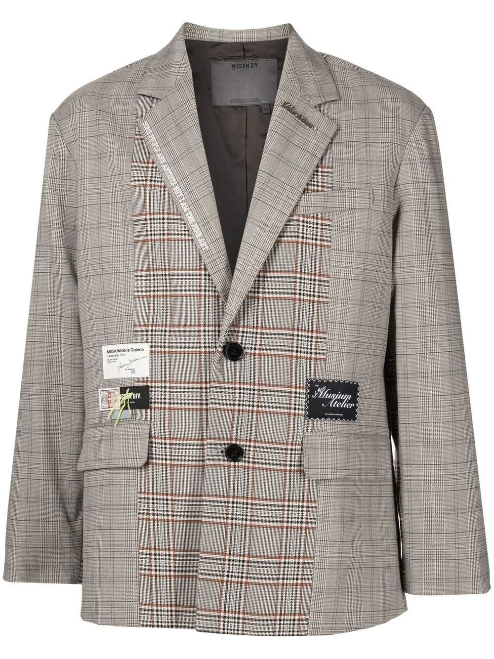 

Musium Div. plaid-check single-breasted blazer - Brown