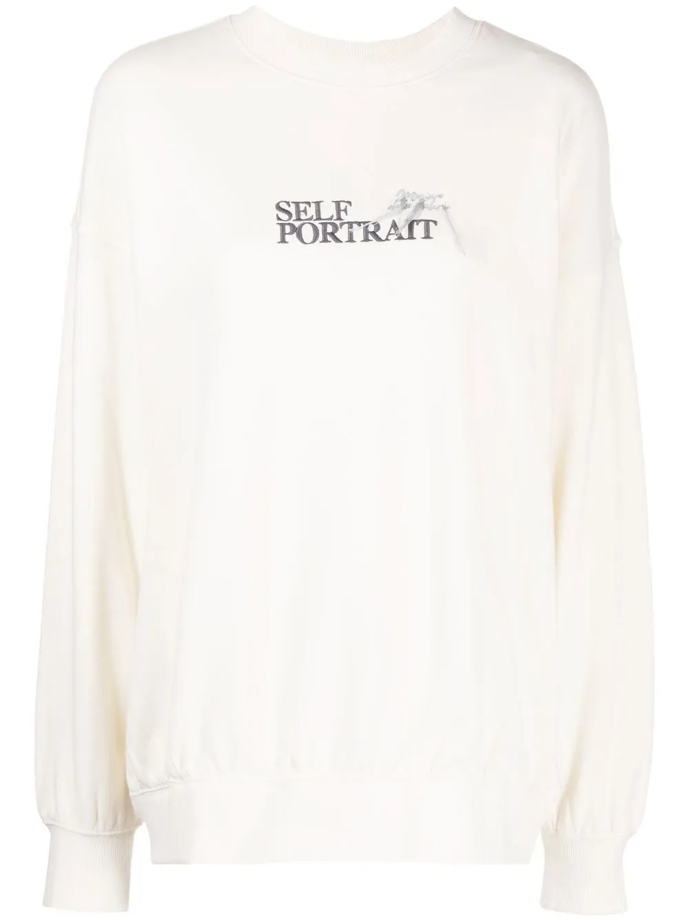 Musium Div. embroidered slogan-print sweatshirt - White