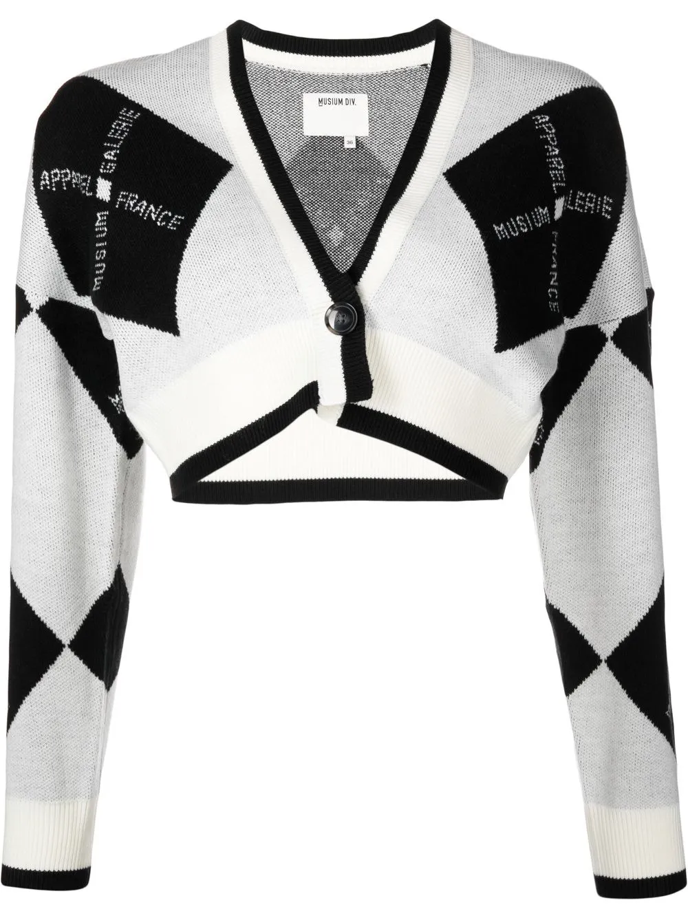 

Musium Div. Argyle intarsia-knit cropped cardigan - White