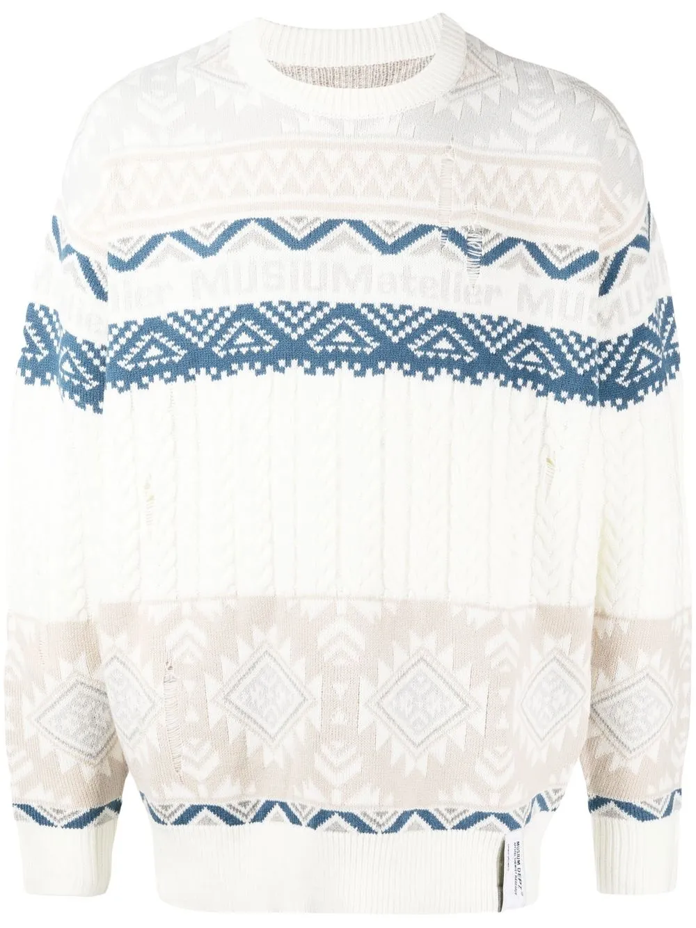 

Musium Div. intarsia chunky knit jumper - White