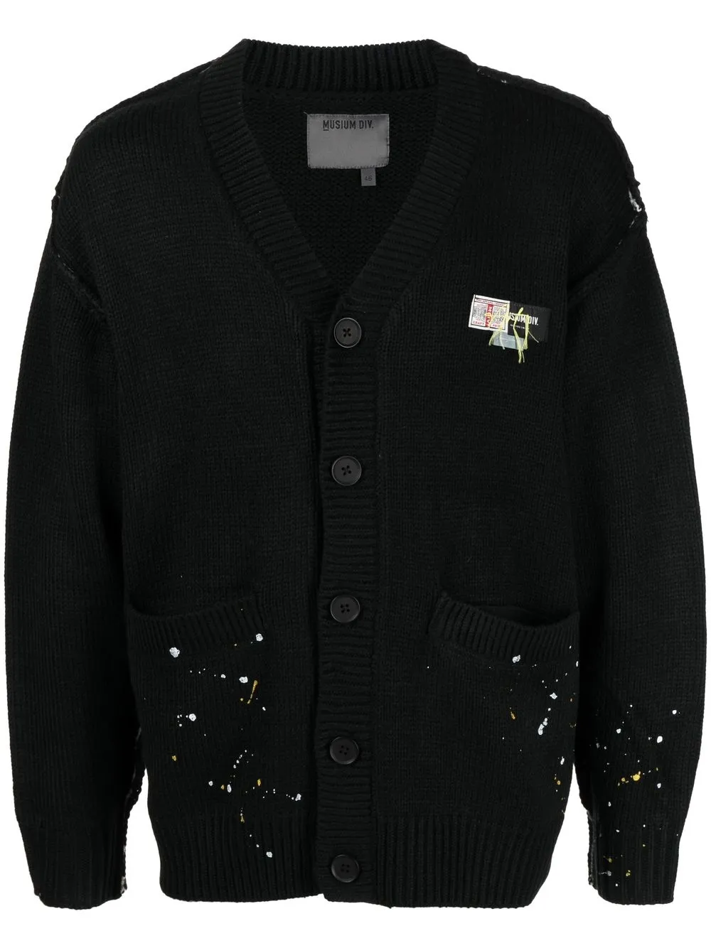 

Musium Div. logo-patch V-neck cardigan - Black