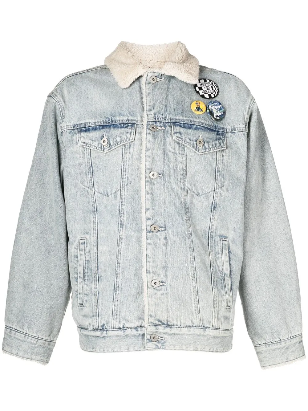 

Musium Div. shearling-trimmed denim jacket - Blue