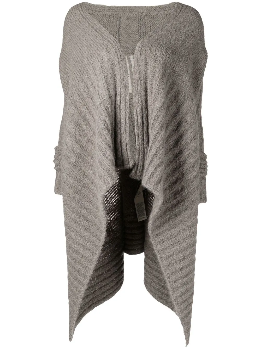 

Rick Owens high-low hem knit cardigan - Grey