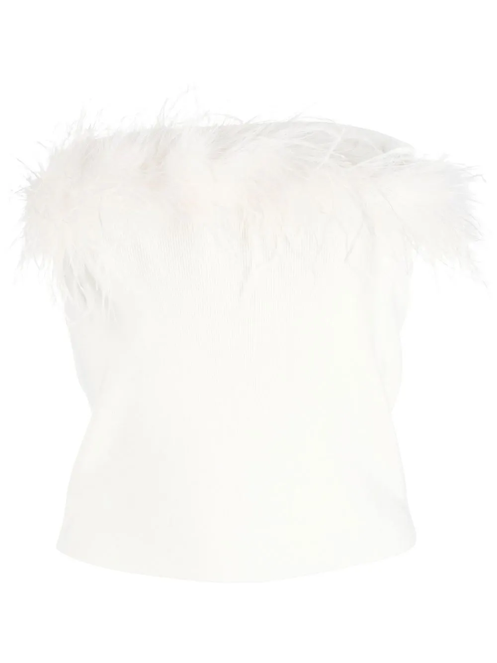 

TWINSET feather-trim knitted top - White