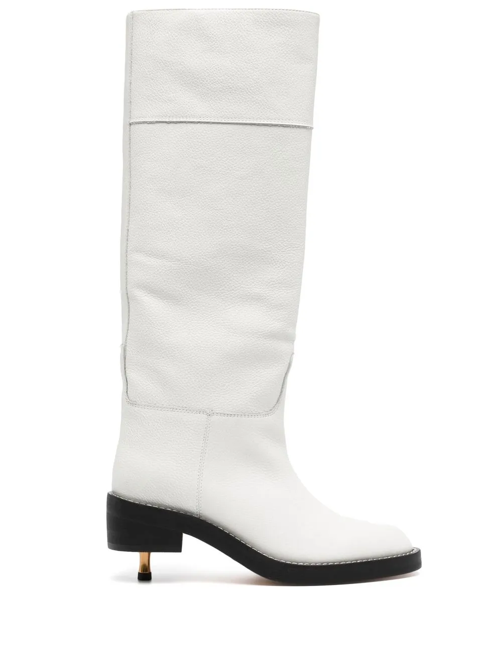 Miharayasuhiro Pointed 80mm Leather Boots In White