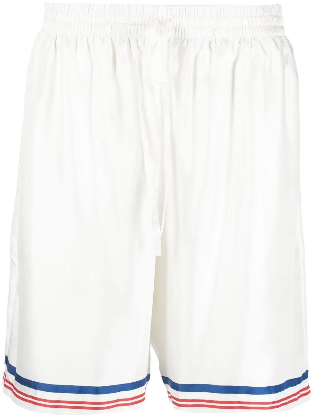 

Casablanca striped-trim silk shorts - White