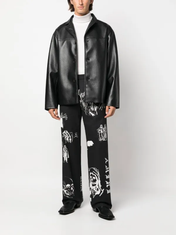 AMIRI graphic-print straight-leg Trousers | Black | FARFETCH