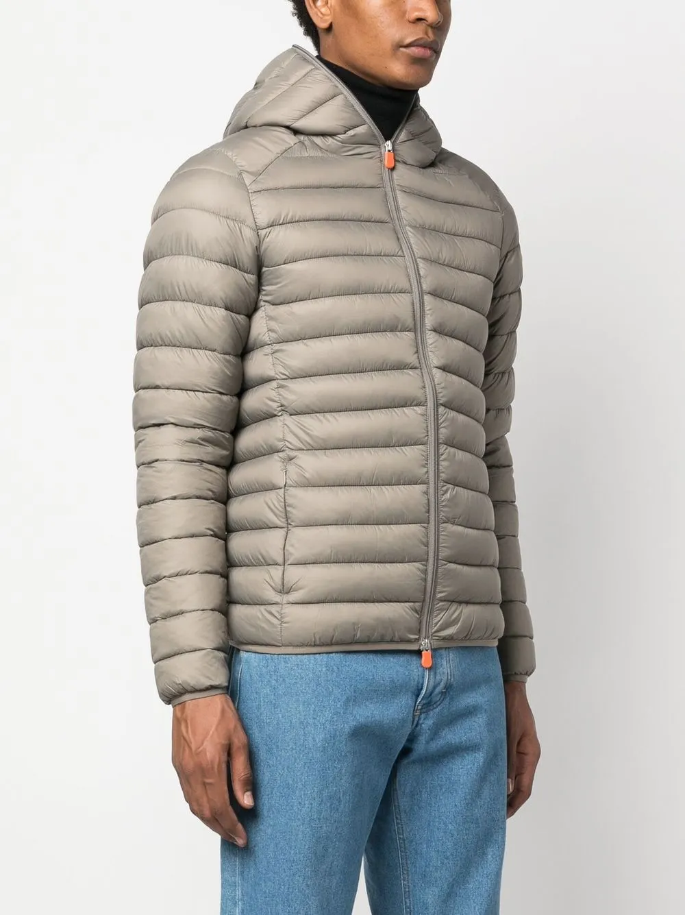  Save The Duck Donald Logo-patch Hooded Padded Jacket - Neutrals 