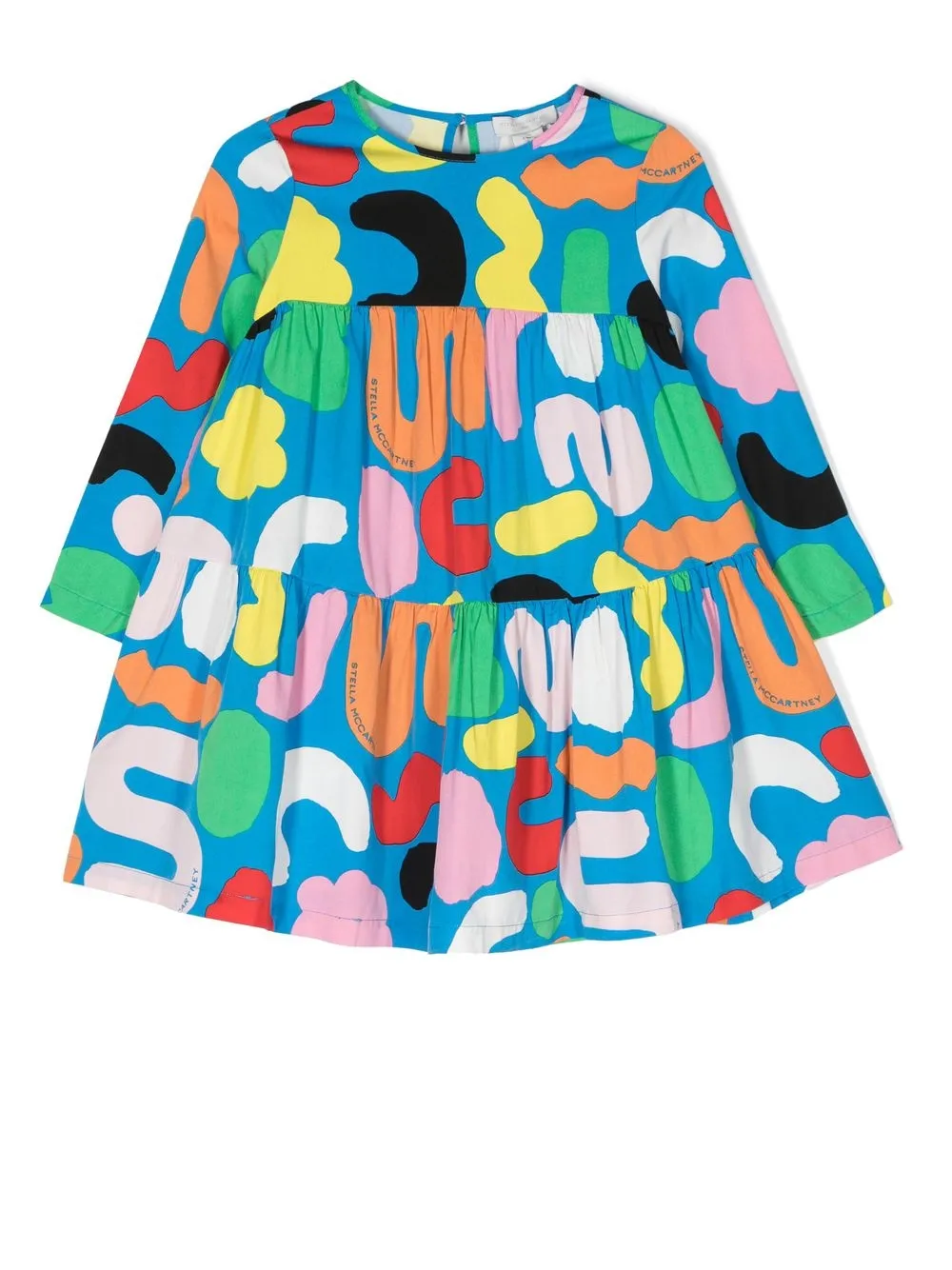 

Stella McCartney Kids vestido manga larga con logo estampado - Azul