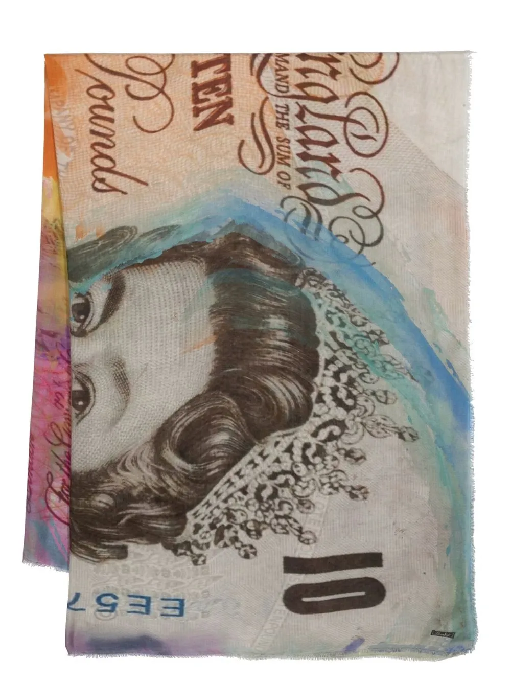 

Faliero Sarti Money-print silk-blend scarf - Grey
