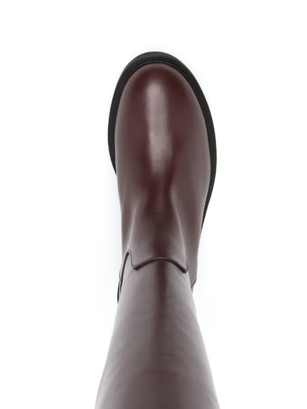 Via Roma 15 knee-length Leather Boots | Brown | FARFETCH