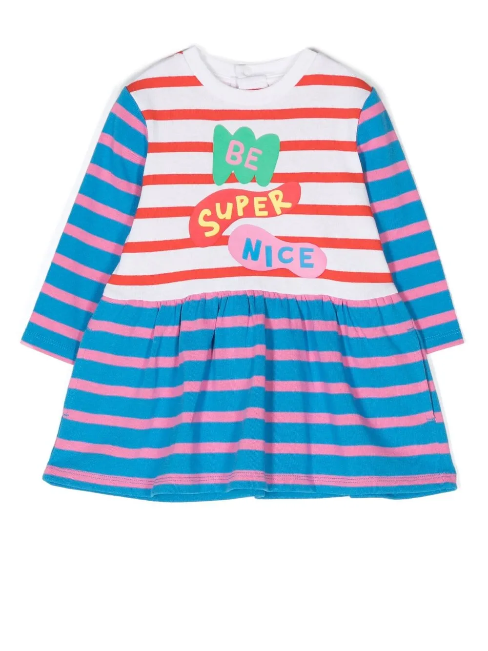 

Stella McCartney Kids vestido manga larga con rayas estampadas - Blanco