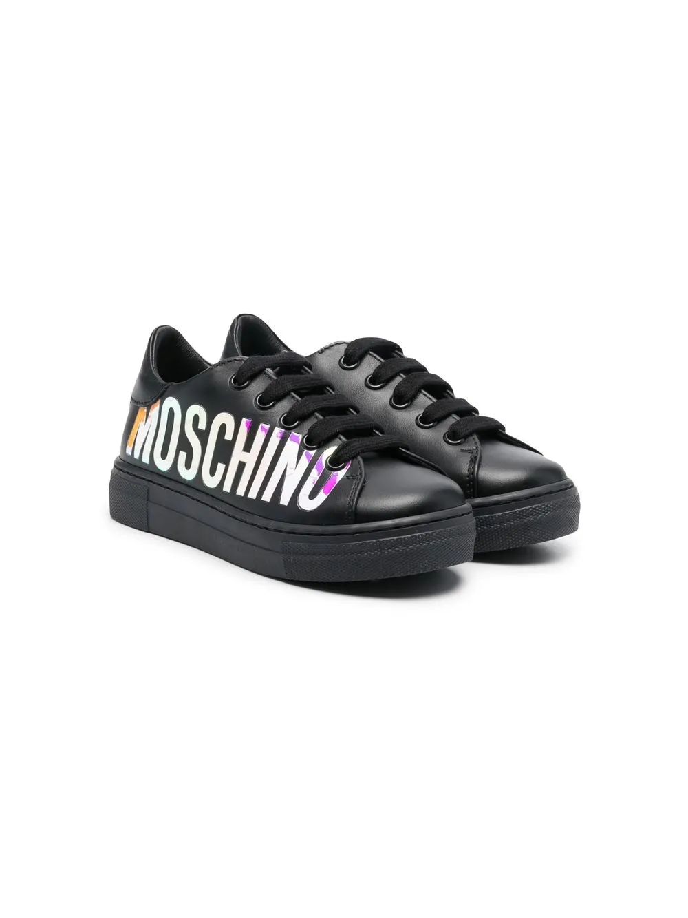 

Moschino Kids logo-print lace-up sneakers - Black