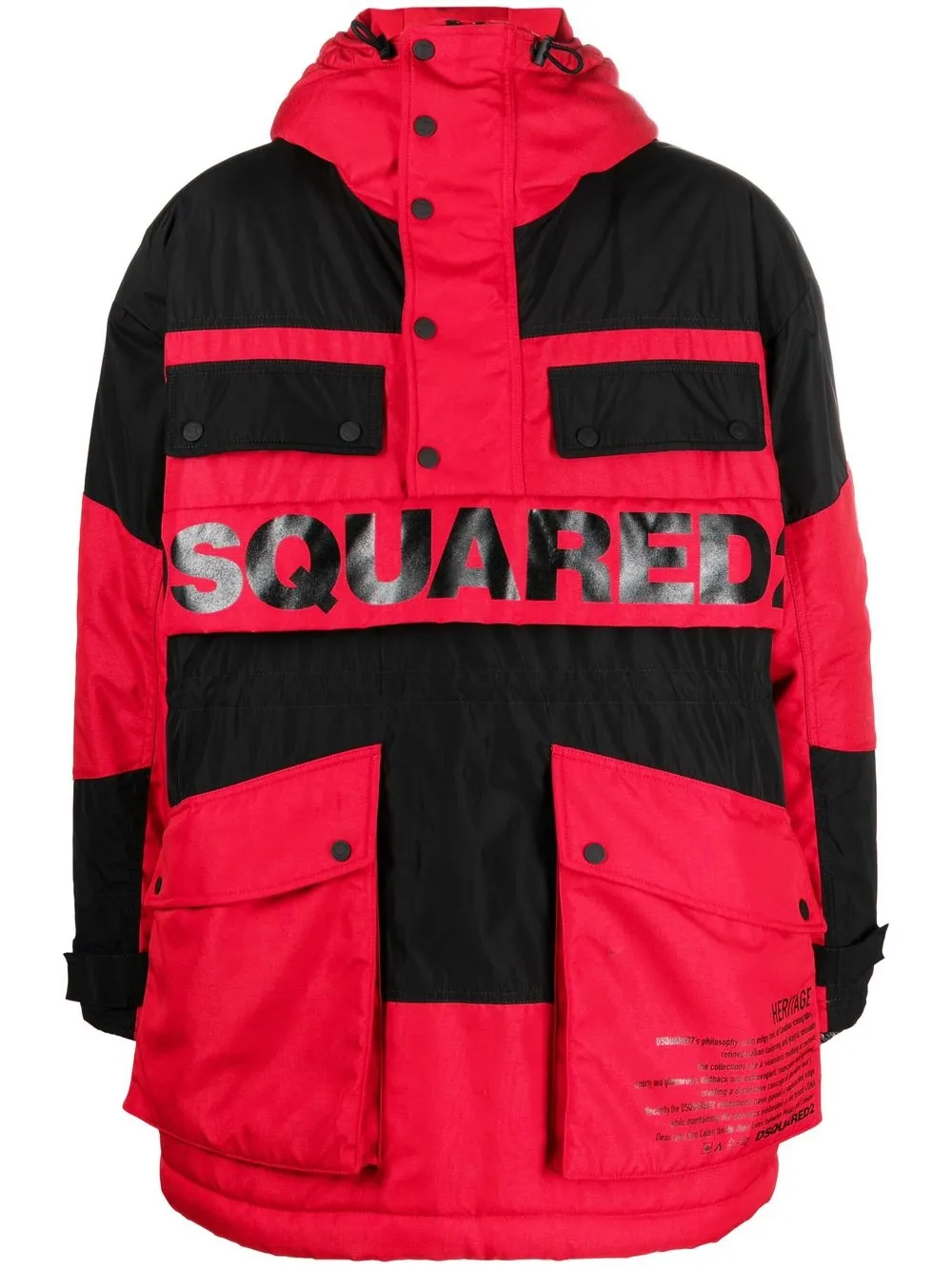 

Dsquared2 abrigo capitonado con logo estampado - Rojo