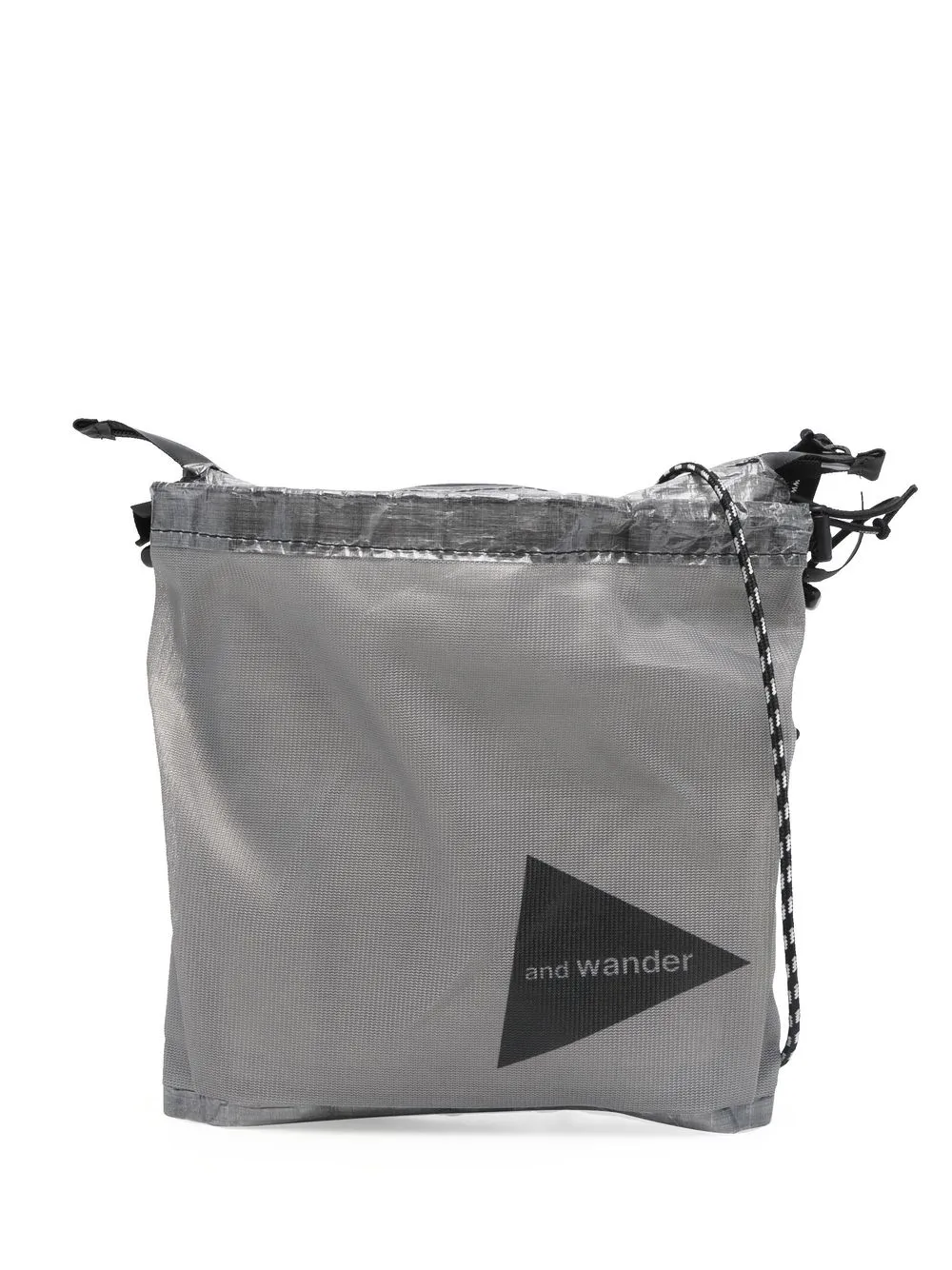 

and Wander bolsa de hombro impermeable con logo estampado - Gris