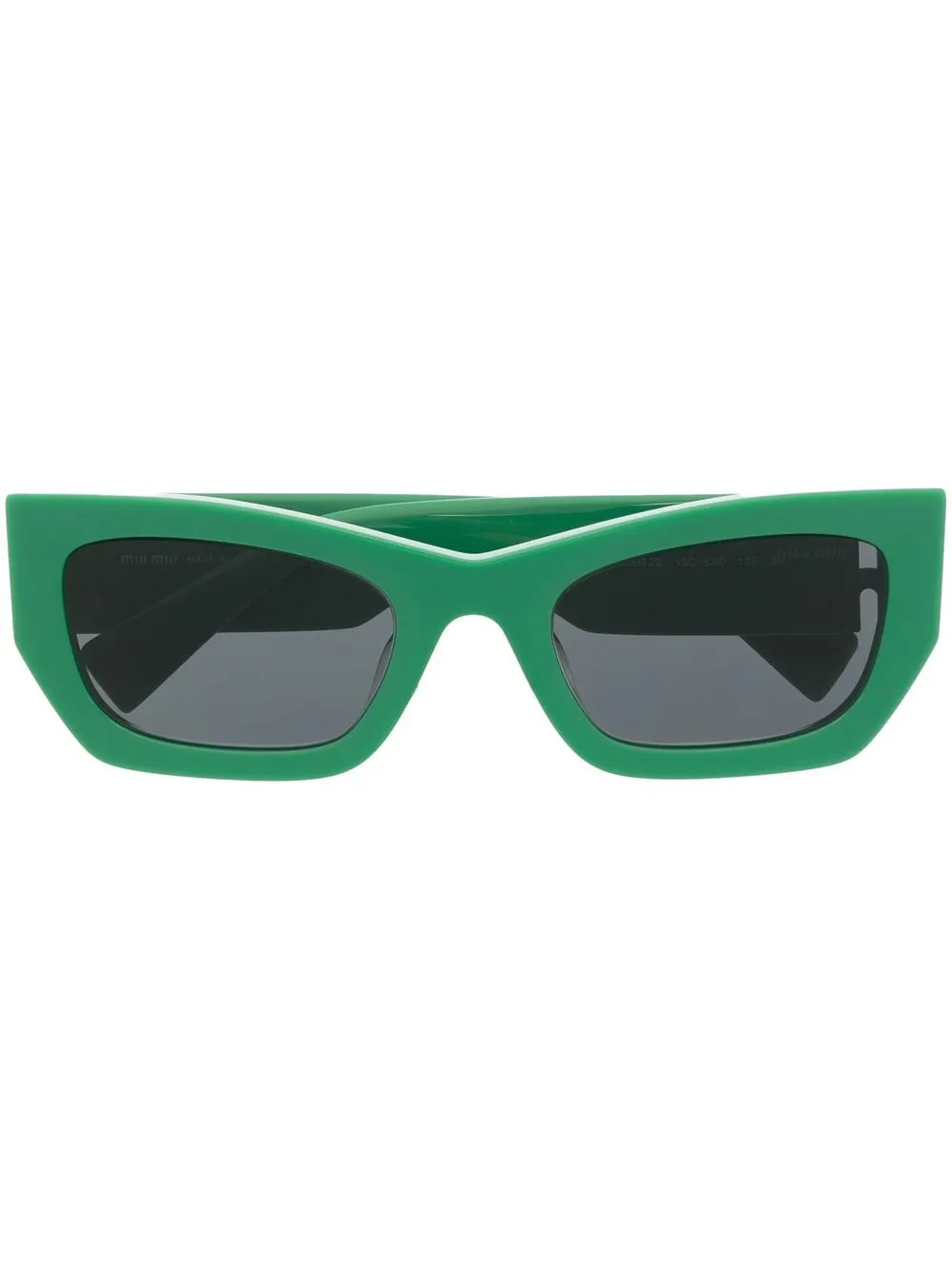 Miu Miu Eyewear logo-embossed rectangle-frame sunglasses - Green