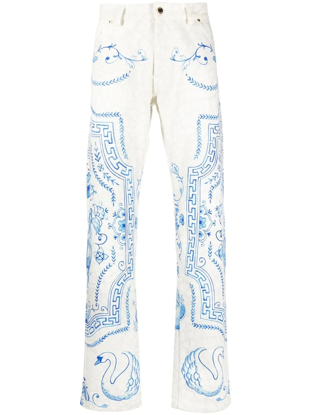 

Casablanca printed straight-leg trousers - White