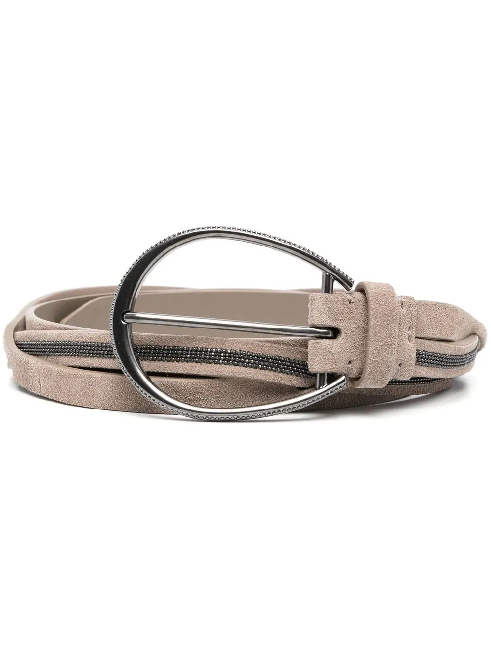 

Brunello Cucinelli buckle-fastening suede belt - Brown
