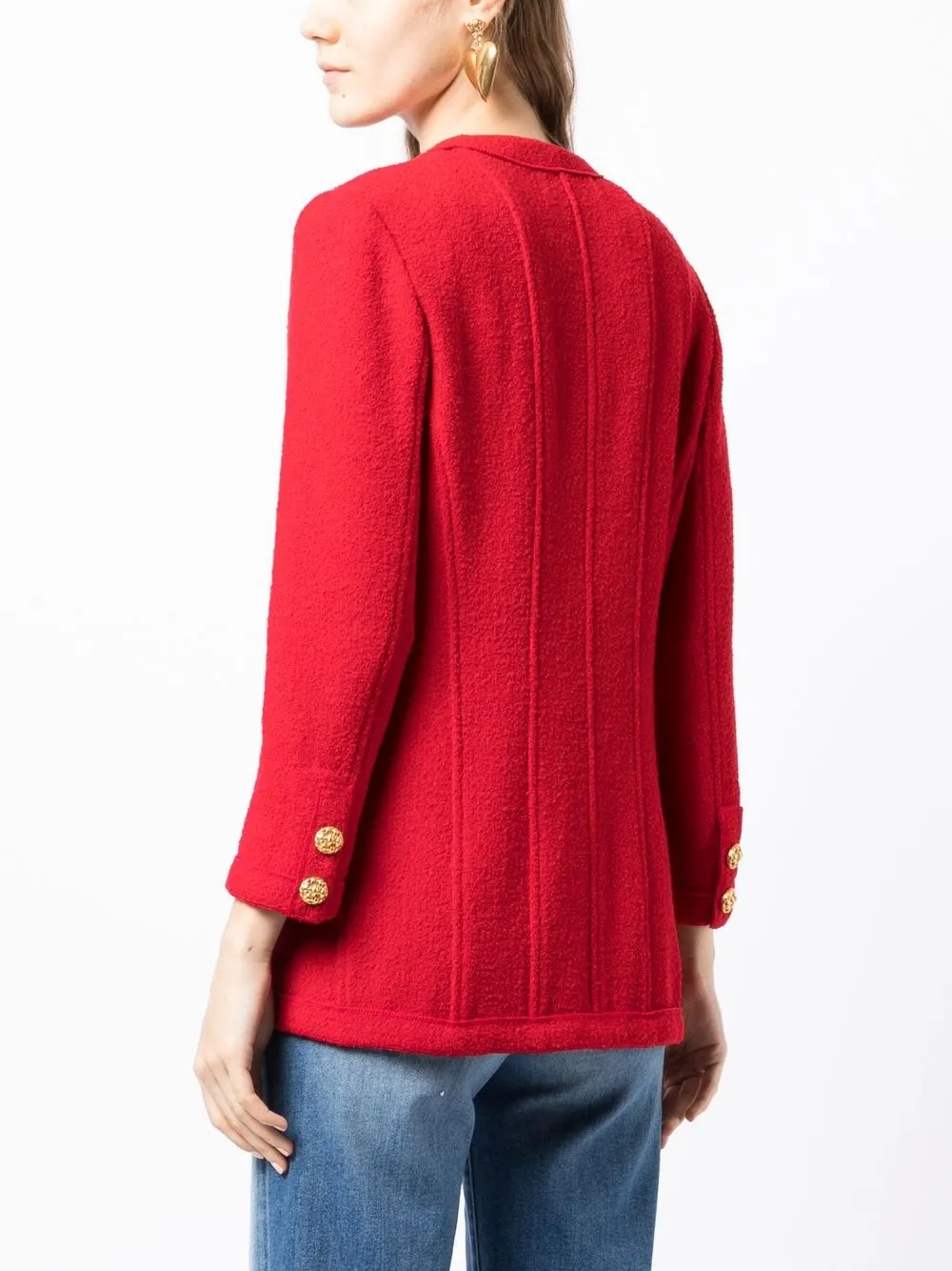 Pre-owned Chanel Round-neck Jacket In Red