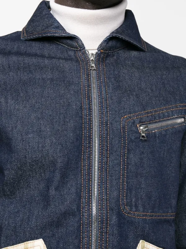 Wales Bonner contrast-panel Denim Jacket - Farfetch