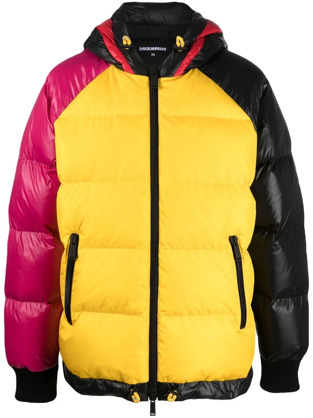 

Dsquared2 color-block hooded down jacket - Yellow