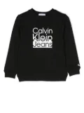 Calvin Klein Kids logo print crew-neck sweatshirt - Black