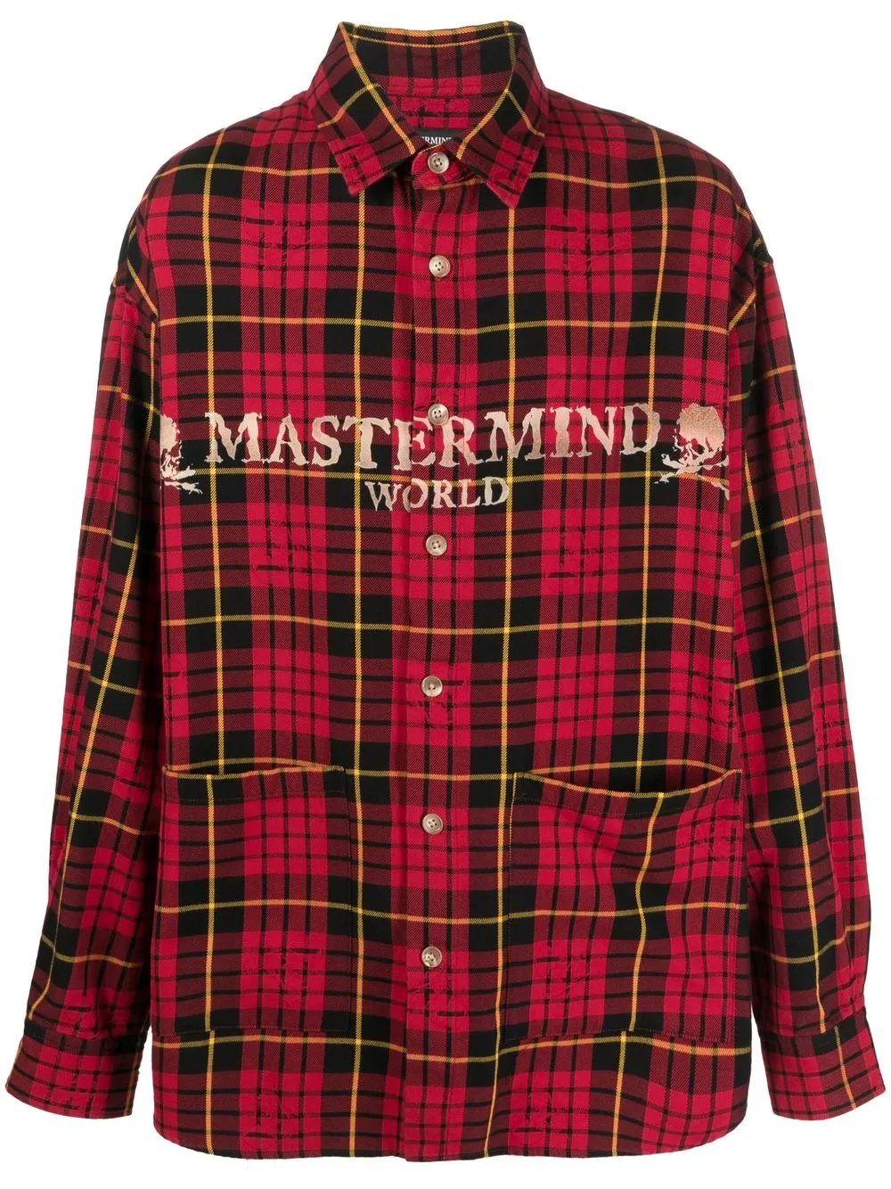 

Mastermind World camisa con cuadros estampados y logo - Rojo