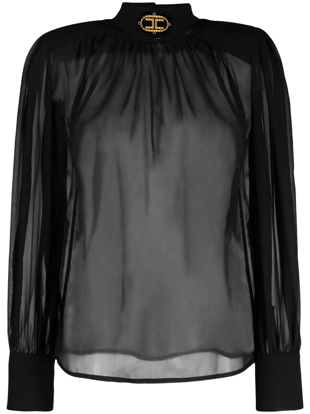 

Elisabetta Franchi blusa con parche del logo - Negro