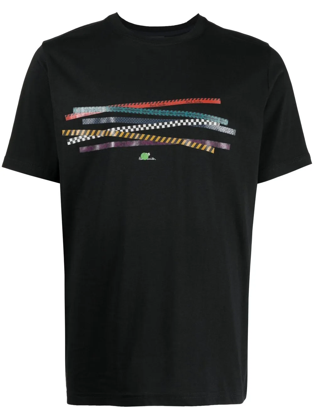 Ps By Paul Smith Hazard Tapes Short-sleeve T-shirt In Black