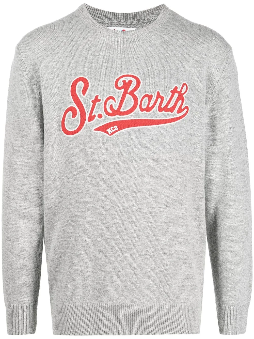 

MC2 Saint Barth suéter tejido con logo bordado - Gris