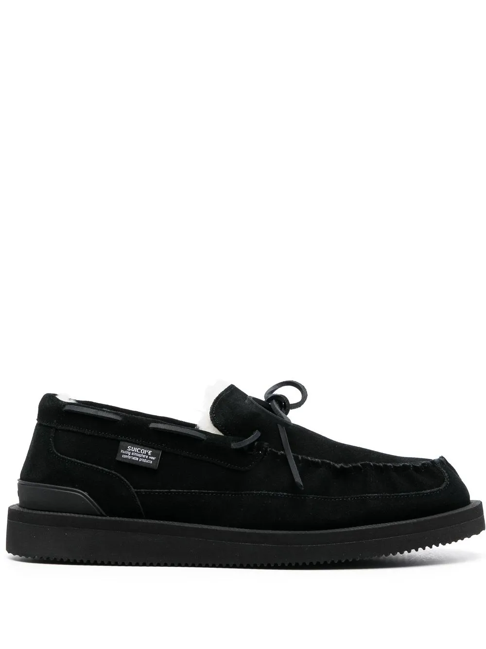 

Suicoke lace-up shearling-lined loafers - Black