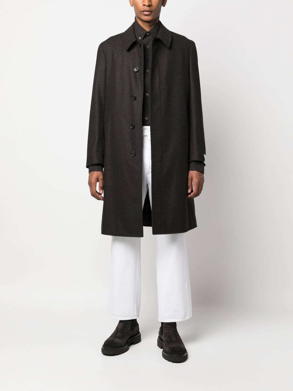 Image 2 of Caruso single-breasted wool coat