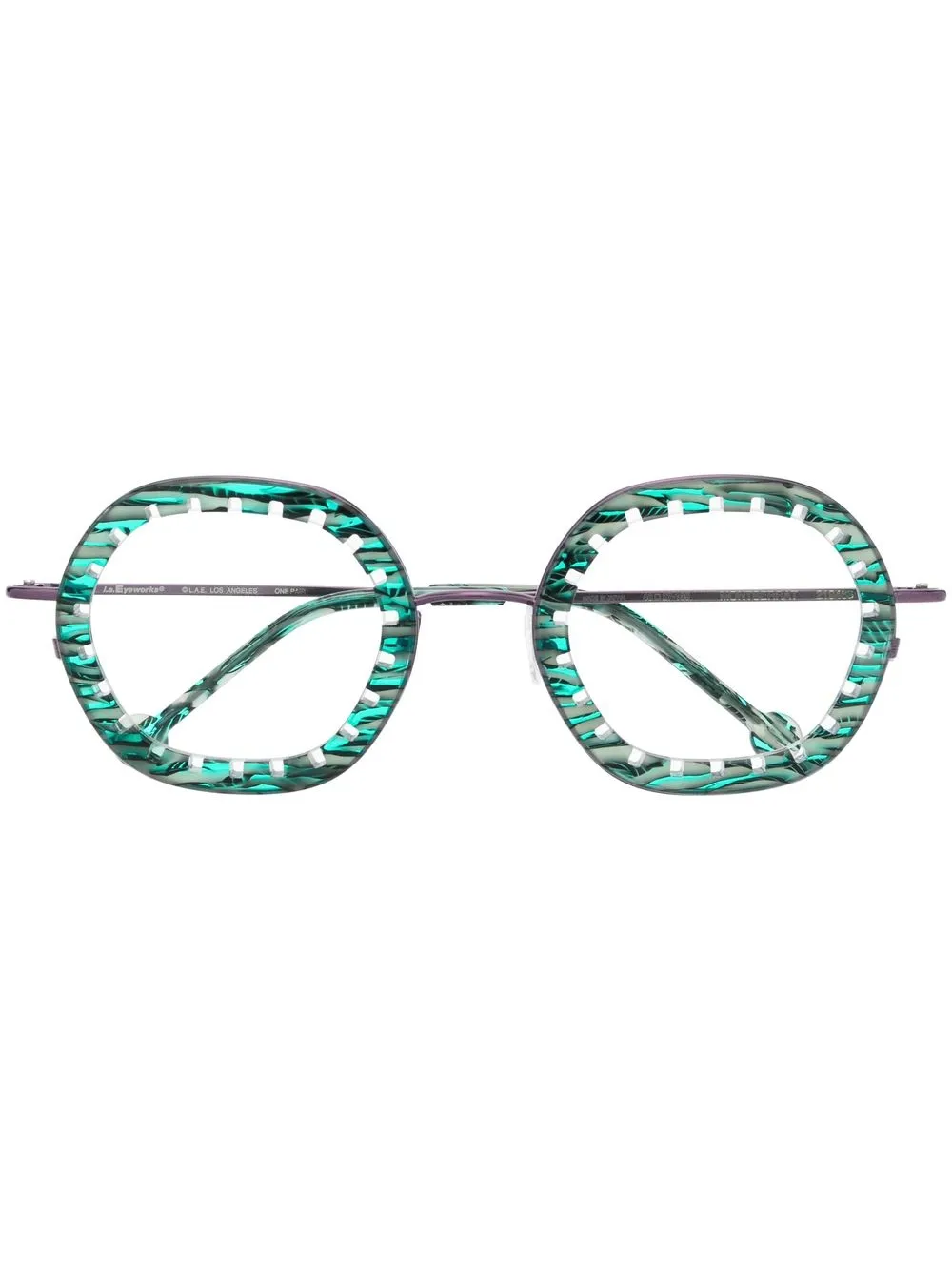 

L.A. EYEWORKS round-frame optical glasses - Green