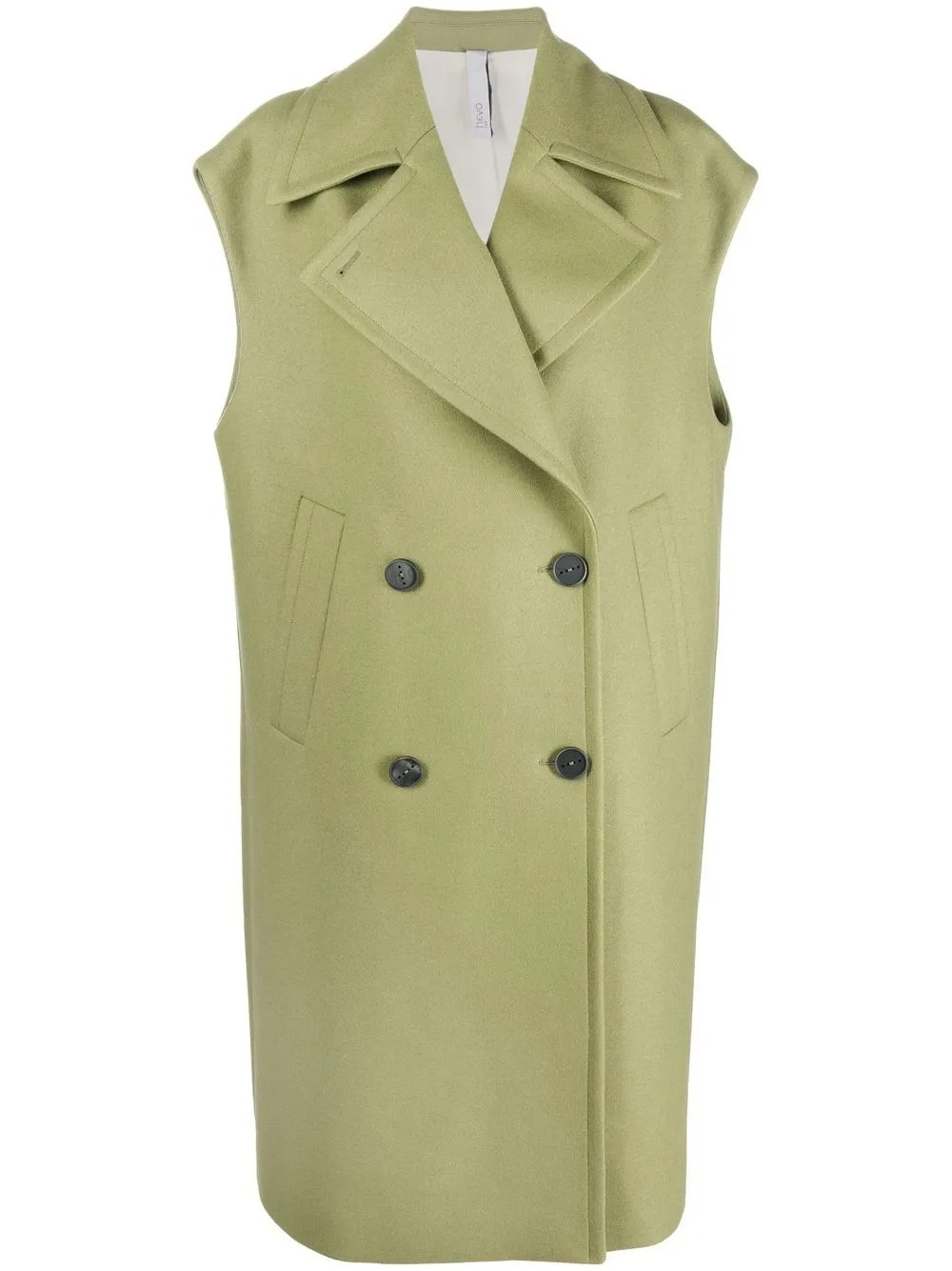 

Hevo double-breasted sleeveless trench coat - Green