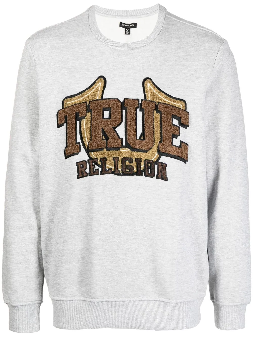 

True Religion logo-patch cotton-blend sweatshirt - Grey