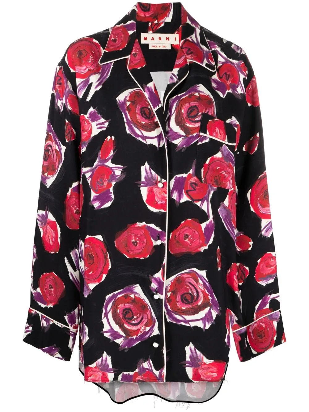 

Marni rose-print shirt - Negro