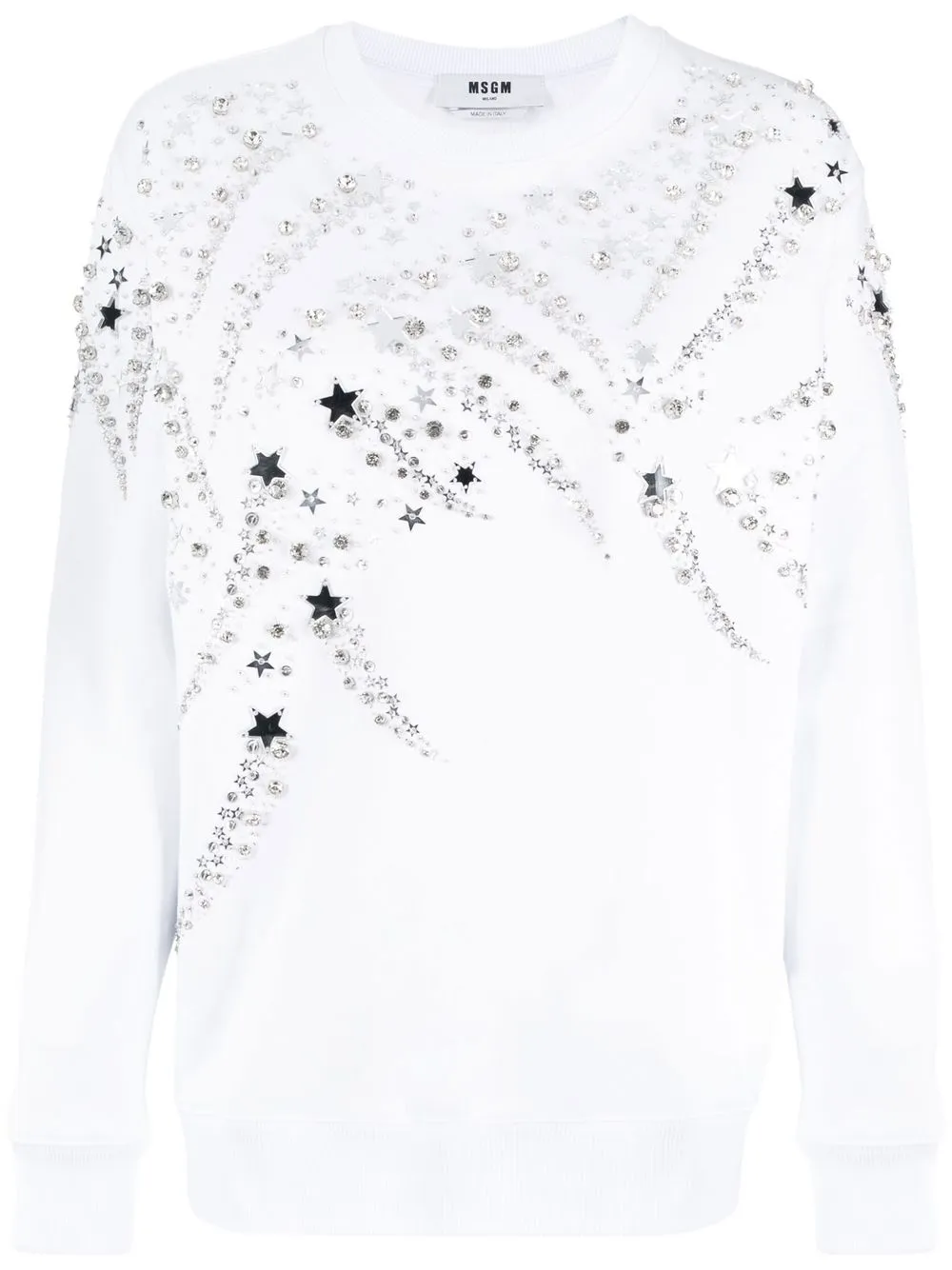 

MSGM star-motif cotton sweatshirt - White