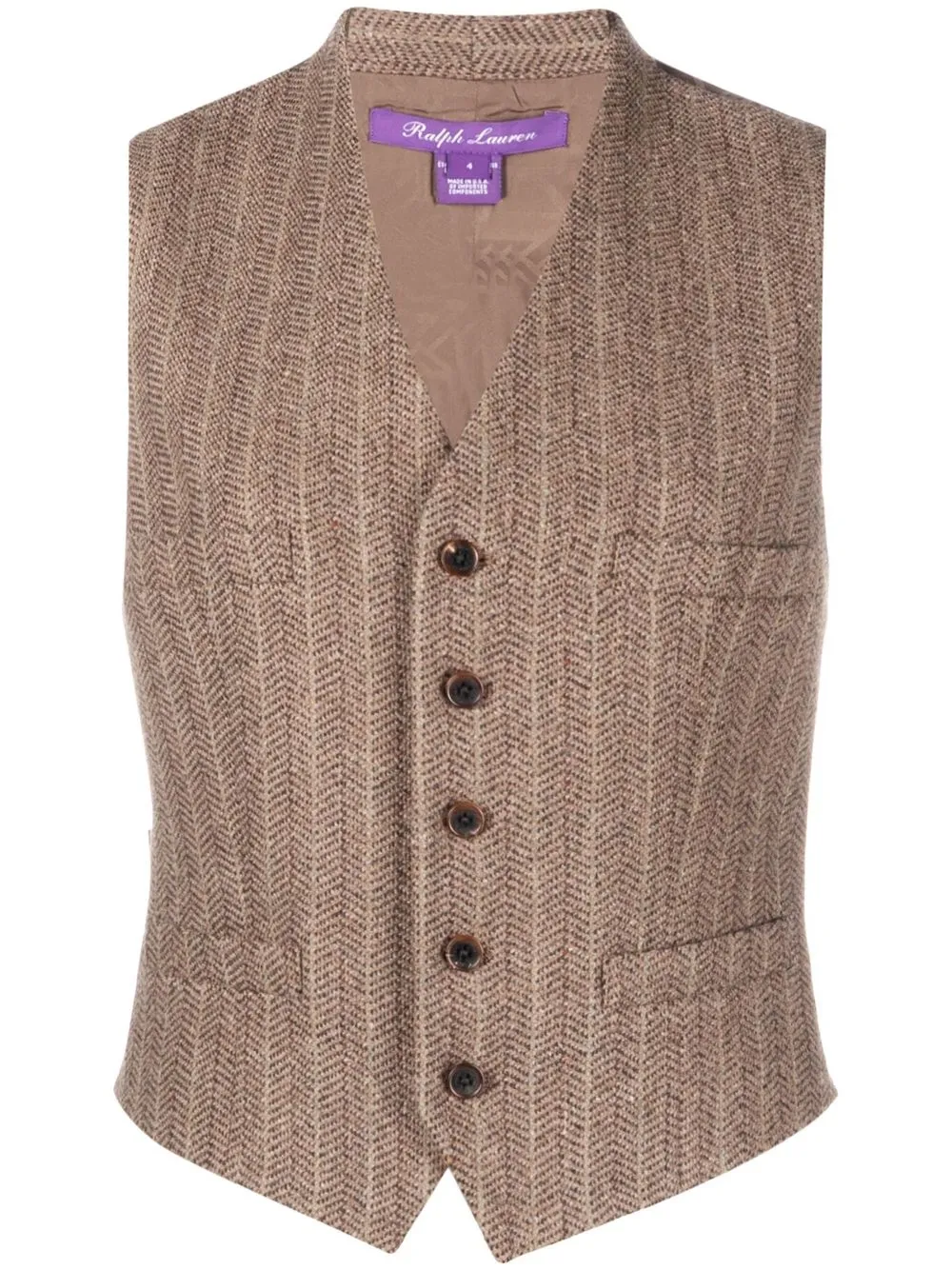 

Ralph Lauren Collection chevron-knit waistcoat - Brown