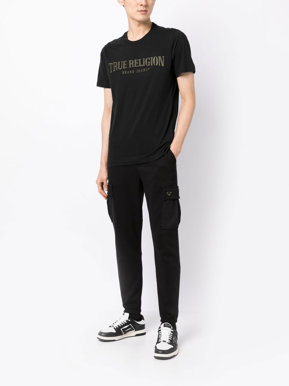 True Religion Cargo Pocket Track Pants In Black | ModeSens