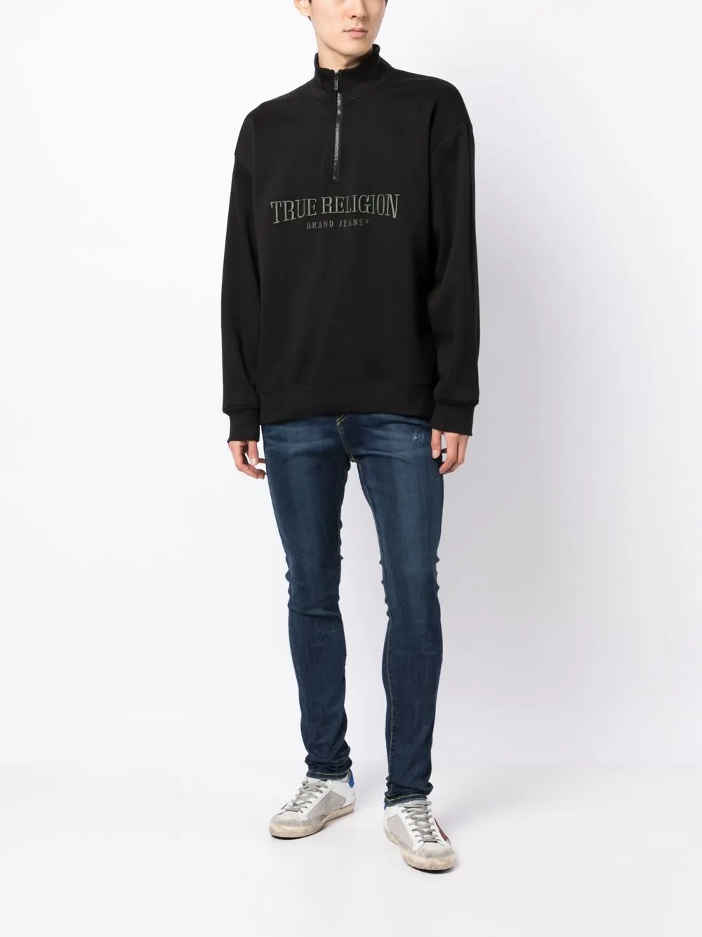 True Religion Trui met logo - Zwart