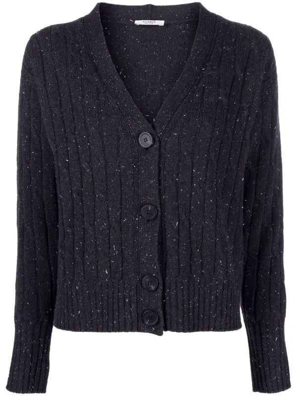 Peserico cable-knit Speckled Cardigan 