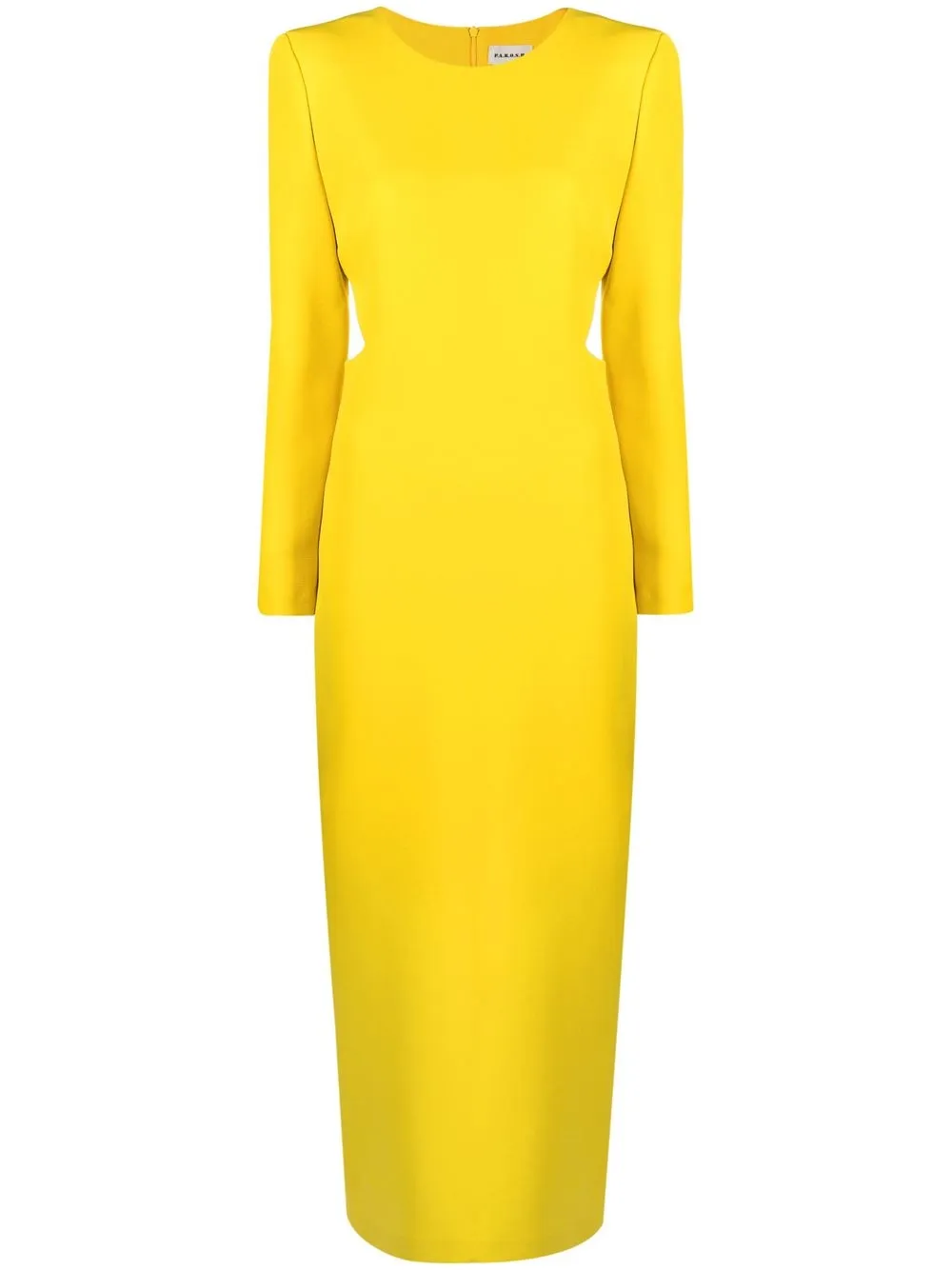 

P.A.R.O.S.H. cut-out long-sleeved maxi dress - Yellow