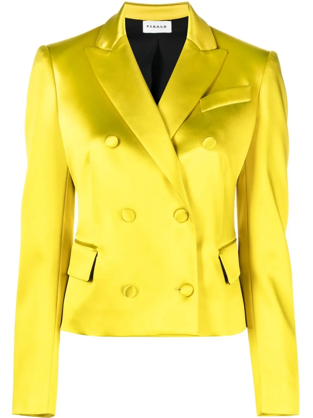 

P.A.R.O.S.H. double-breasted satin blazer - Yellow