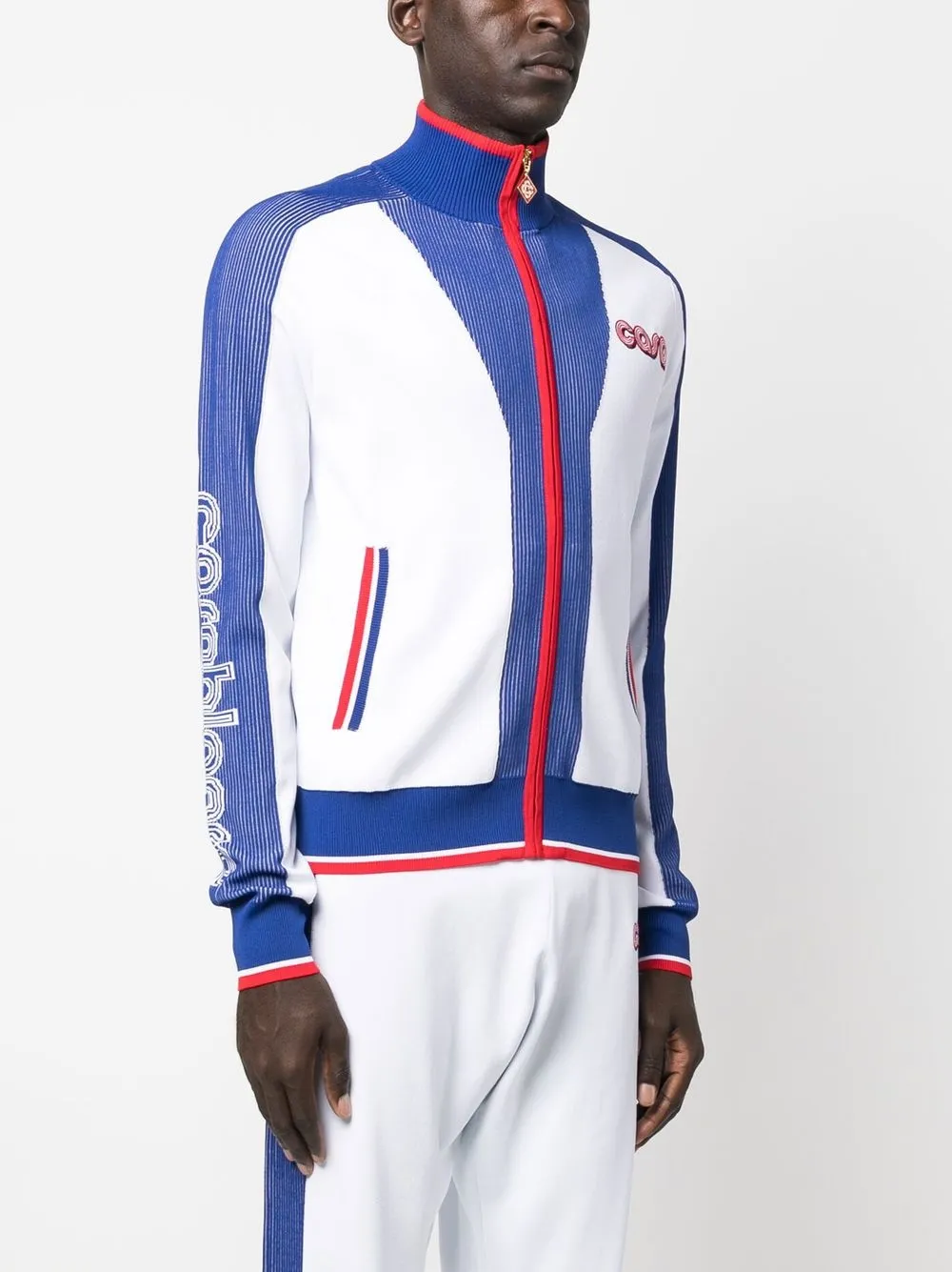 Casablanca Men's Tech Knit Track Suit Jacket In White ModeSens